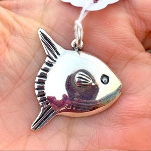 Vintage Sterling Silver Sun Fish Charm